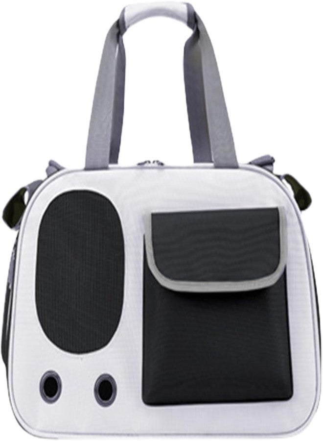 Glaceon Pet Travel Bag Cat Carrier Roller Shutter Design with Adjustable Strap, Soft Sided Dog Carrier, Collapsible Cat Travel Bag, Stable Stand, Ventilated Window, Small Medium Pet Carrier (White) - Image 3